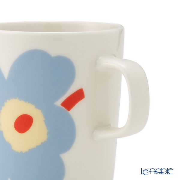 マリメッコ（marimekko） Unikko ウニッコ／けしの花 マグカップ 250ml ホワイト×ベージュ×ライトブルー ペアセット 色違い 075463-168／26SS