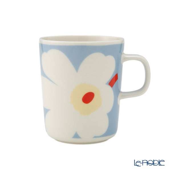 マリメッコ（marimekko） Unikko ウニッコ／けしの花 マグカップ 250ml ホワイト×ベージュ×ライトブルー ペアセット 色違い 075463-168／26SS