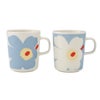 マリメッコ（marimekko） Unikko ウニッコ／けしの花 マグカップ 250ml ホワイト×ベージュ×ライトブルー ペアセット 色違い 075463-168／26SS