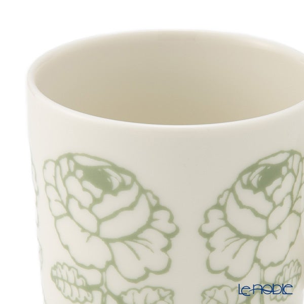 マリメッコ（marimekko） Vihkiruusu ヴィヒキルース／ウェディングローズ マグカップ 250ml ホワイト×セージ 075724-160／26SS