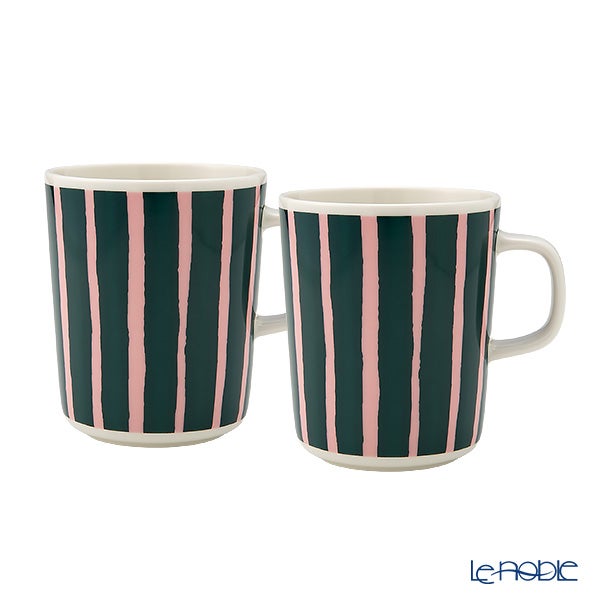 マリメッコ（marimekko） Piccolo ピッコロ／擬音語 マグカップ 250ml ダークグリーン×ピンク ペア 075392-136／26ss