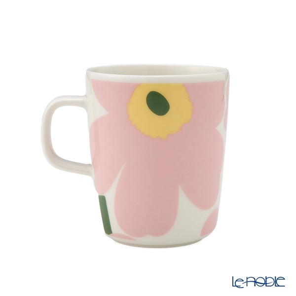 マリメッコ（marimekko） Unikko ウニッコ／けしの花 マグカップ 250ml ピンク×ライトイエロー×グリーン ペア 075409-132／26SS
