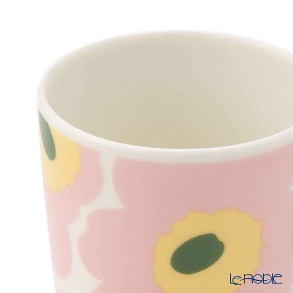 マリメッコ（marimekko） Unikko ウニッコ／けしの花 マグカップ 250ml ピンク×ライトイエロー×グリーン ペア 075409-132／26SS
