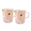 マリメッコ（marimekko） Unikko ウニッコ／けしの花 マグカップ 250ml ピンク×ライトイエロー×グリーン ペア 075409-132／26SS