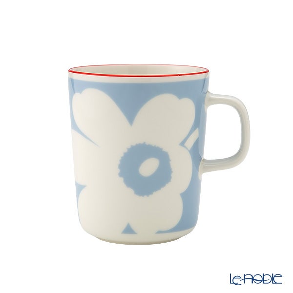 マリメッコ（marimekko） Unikko ウニッコ／けしの花 マグカップ 250ml ホワイト×ライトブルー×オレンジ ペア 075411-153／26SS