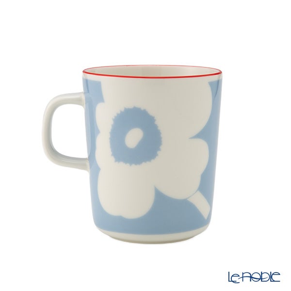 マリメッコ（marimekko） Unikko ウニッコ／けしの花 マグカップ 250ml ホワイト×ライトブルー×オレンジ ペア 075411-153／26SS