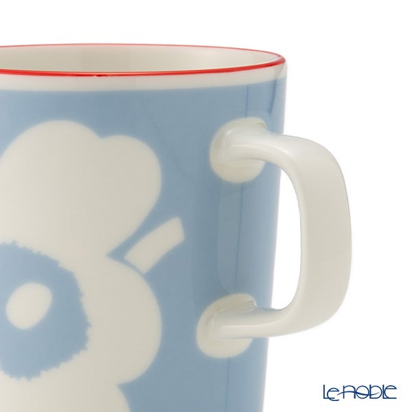マリメッコ（marimekko） Unikko ウニッコ／けしの花 マグカップ 250ml ホワイト×ライトブルー×オレンジ ペア 075411-153／26SS
