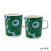 マリメッコ（marimekko） Unikko ウニッコ／けしの花 マグカップ 250ml ブルー×グリーン ペア 075854-165／26SSS