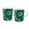 マリメッコ（marimekko） Unikko ウニッコ／けしの花 マグカップ 250ml ブルー×グリーン ペア 075854-165／26SSS
