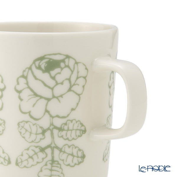 マリメッコ（marimekko） Vihkiruusu ヴィヒキルース／ウェディングローズ マグカップ 250ml ホワイト×セージ ペア 075724-160／26SS