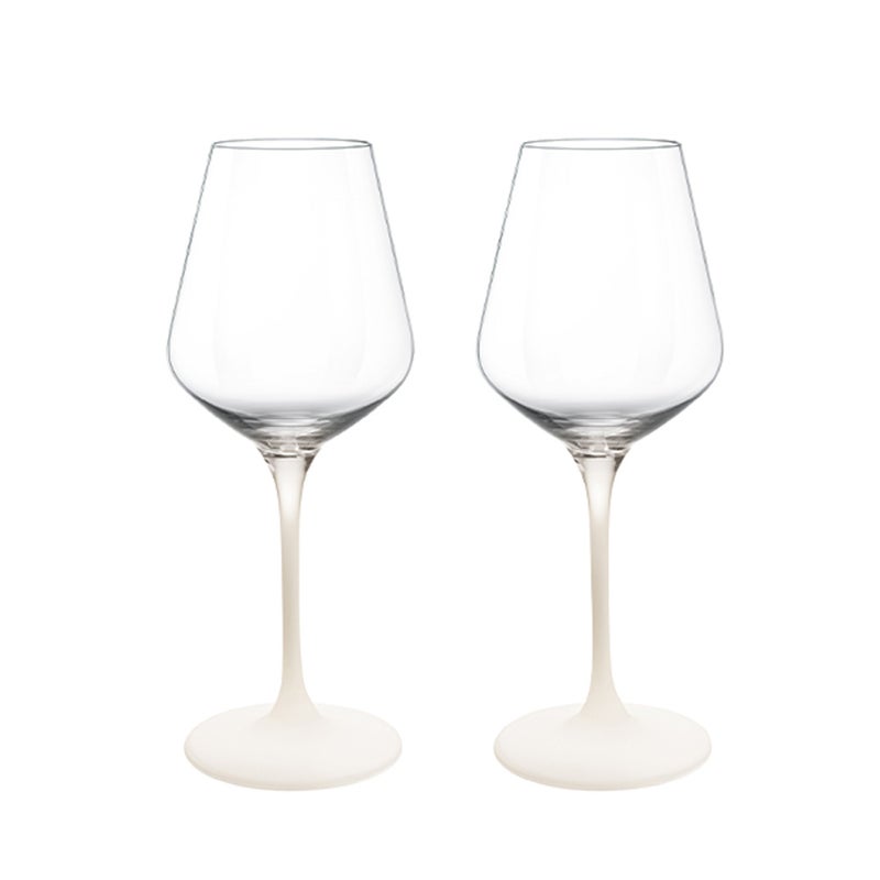 ビレロイ＆ボッホ（Villeroy＆Boch）マニュファクチャー ロックブラン 白ワイングラス 22.5cm 380ml ペア 315808