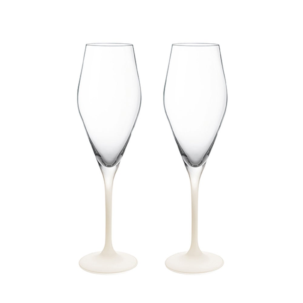ビレロイ＆ボッホ（Villeroy＆Boch）マニュファクチャー ロックブラン シャンパングラス 25cm ペア 315809