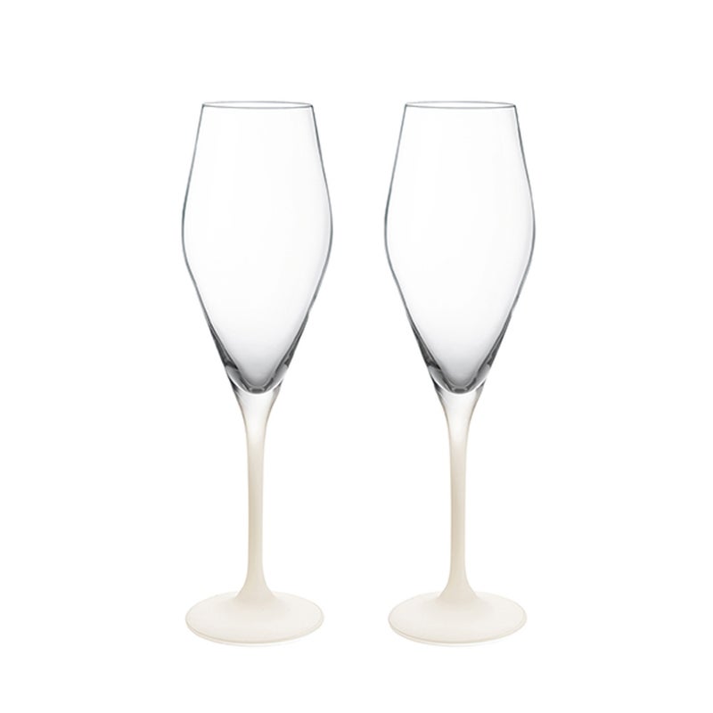 ビレロイ＆ボッホ（Villeroy＆Boch）マニュファクチャー ロックブラン シャンパングラス 25cm ペア 315809