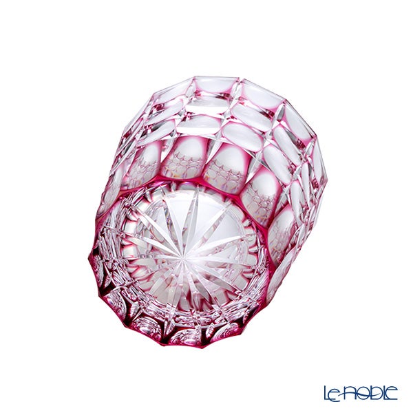 切子工房 昌榮 天満切子 珠 ロックグラス 金赤