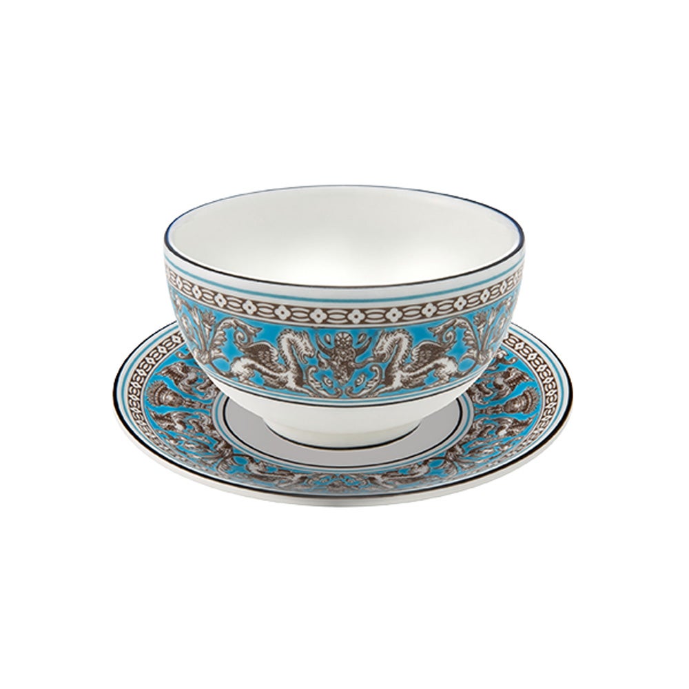 ウェッジウッド（Wedgwood） フロレンティーン ターコイズ ジャパニーズティー 2点セット ティーボウル＆プチトレイ