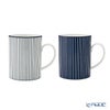 ウェッジウッド（Wedgwood） ジオブルー マグカップ 350ml ペア 色違い ピンストライプ ブルー＆ホワイト