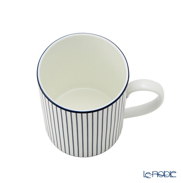 ウェッジウッド（Wedgwood） ジオブルー マグカップ 350ml ペア 柄違い ピンストライプ ブルー＆ホワイト