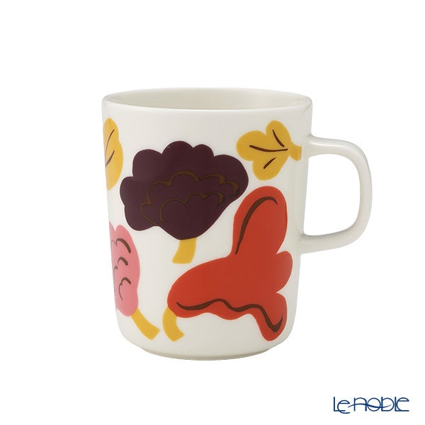 マリメッコ（marimekko） Kukasta kukkaan クカスタ クッカーン マグカップ 250ml ホワイト×ピンク×テラコッタ×プラム 075967-138／26AW