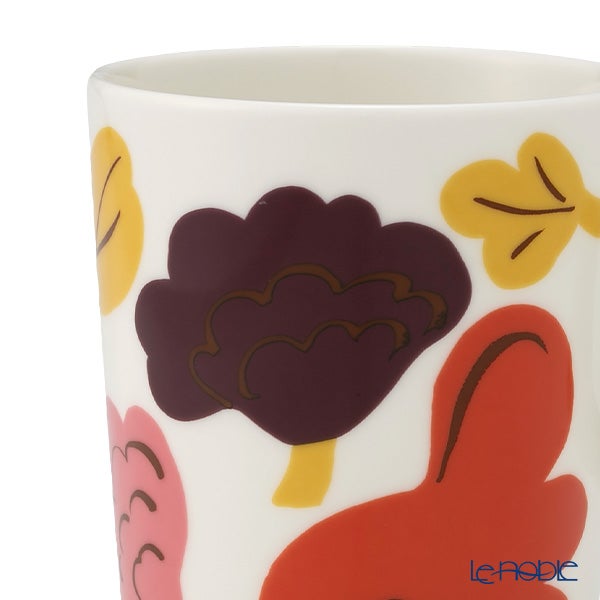 マリメッコ（marimekko） Kukasta kukkaan クカスタ クッカーン マグカップ 250ml ホワイト×ピンク×テラコッタ×プラム 075967-138／26AW