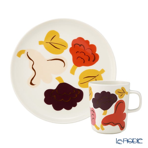 マリメッコ（marimekko） Kukasta kukkaan クカスタ クッカーン 2点セット マグカップ 250ml ＆ プレート20cm