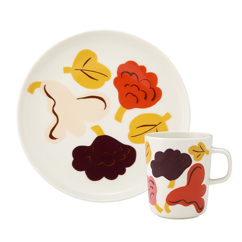 マリメッコ（marimekko） Kukasta kukkaan クカスタ クッカーン 2点セット マグカップ 250ml ＆ プレート20cm