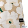マリメッコ（marimekko） Pieni Unikko ピエニ ウニッコ エプロン サンド×ホワイト×エメラルド 着丈84×身幅83cm コットン 075948-867／26AW