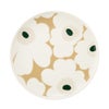 マリメッコ（marimekko） Unikko ウニッコ／けしの花 プレート20cm ホワイト×ベージュ×ダークグリーン 075870-188／26AW