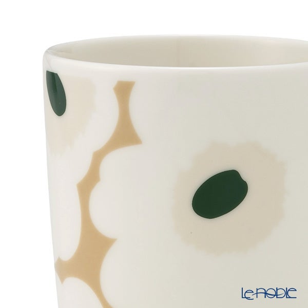 マリメッコ（marimekko） Unikko ウニッコ／けしの花 マグカップ 250ml ホワイト×ベージュ×ダークグリーン 075868-188／26AW