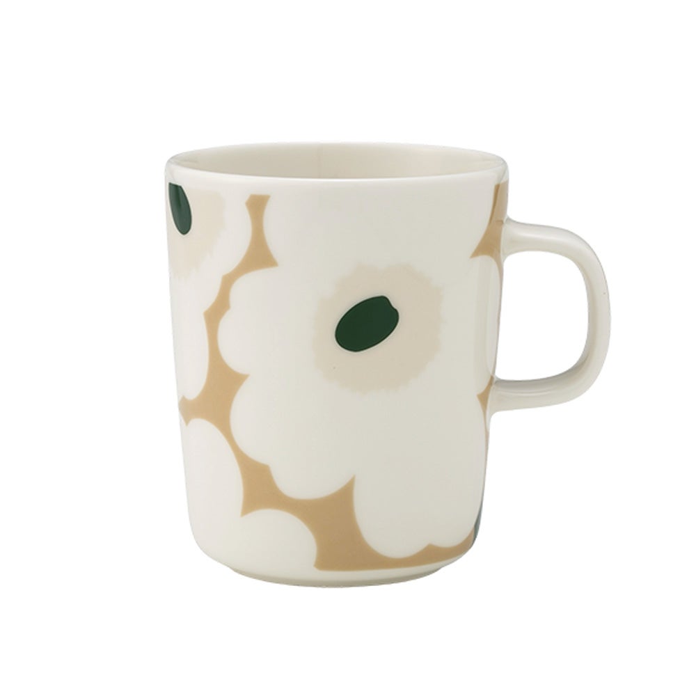 マリメッコ（marimekko） Unikko ウニッコ／けしの花 マグカップ 250ml ホワイト×ベージュ×ダークグリーン 075868-188／26AW