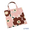 マリメッコ（marimekko） Pieni Unikko ピエニ ウニッコ ファブリックバッグ 43×43cm ホワイト×ピンク×チェスナット 075959-866／26AW