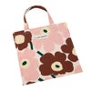 マリメッコ（marimekko） Pieni Unikko ピエニ ウニッコ ファブリックバッグ 43×43cm ホワイト×ピンク×チェスナット 075959-866／26AW