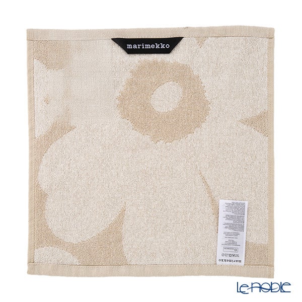 マリメッコ（marimekko） Unikko ウニッコ／けしの花 ミニタオル ホワイト×リネン 30×30cm コットン 075928-180／26AW
