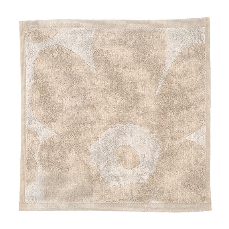 マリメッコ（marimekko） Unikko ウニッコ／けしの花 ミニタオル ホワイト×リネン 30×30cm コットン 075928-180／26AW