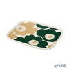 マリメッコ（marimekko） Unikko ウニッコ／けしの花 プレート 12×15cm ホワイト×ダークグリーン×ベージュ 075878-168／26AW