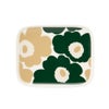 マリメッコ（marimekko） Unikko ウニッコ／けしの花 プレート 12×15cm ホワイト×ダークグリーン×ベージュ 075878-168／26AW