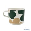 マリメッコ（marimekko） Unikko ウニッコ／けしの花 コーヒーカップ 200ml ホワイト×ダークグリーン×ベージュ ペア