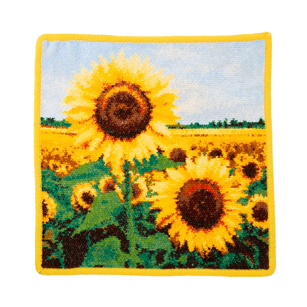 フェイラー ハンドタオル（ハンカチ） ヒマワリ畑 オレンジ 25×25cm