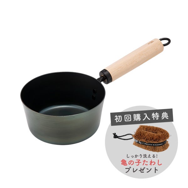 藤田金属 5／31 今日を元気にするお味噌汁パン 16cm IH・ガス火対応 板厚1.4mm 1.4L 鉄製 ハンドル：ブナ 【タワシ付】
