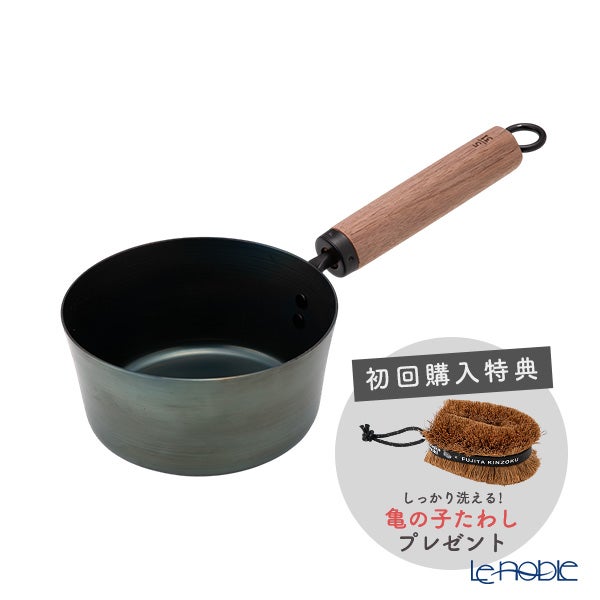 藤田金属 5／31 今日を元気にするお味噌汁パン 16cm IH・ガス火対応 板厚1.4mm 1.4L 鉄製 ハンドル：ウォルナット 【タワシ付】