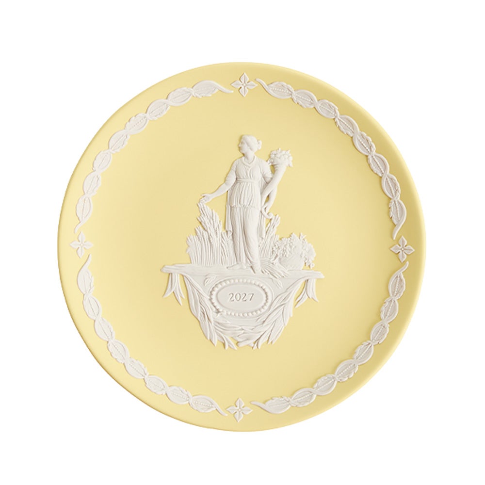 ウェッジウッド（Wedgwood）ジャスパー カナリーイエロー イヤープレート 17cm デメテル 2027年／令和9年