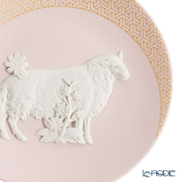 ウェッジウッド（Wedgwood）ジャスパー ペールライラック 干支プレート 12.5cm 羊／未 2027年／ 令和9年