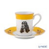 エルメス（HERMES） シャス（シアン ダレ＆シアン クーラン） イエロー コーヒー・ティー兼用 カップ＆ソーサー コッカースパニエル