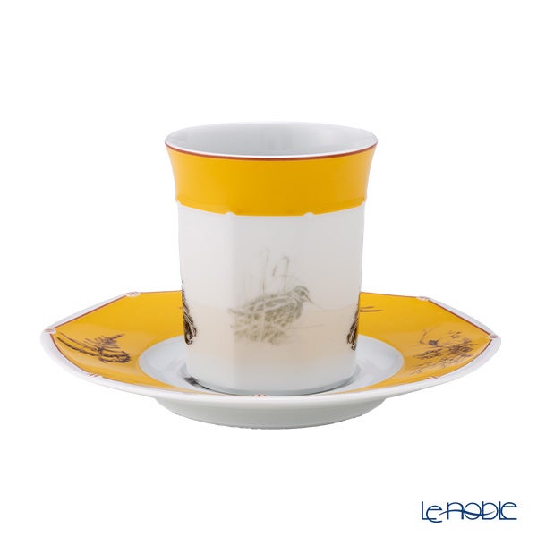 エルメス（HERMES） シャス（シアン ダレ＆シアン クーラン） イエロー コーヒー・ティー兼用 カップ＆ソーサー コッカースパニエル