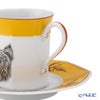 エルメス（HERMES） シャス（シアン ダレ＆シアン クーラン） イエロー コーヒー・ティー兼用 カップ＆ソーサー スコッチテリア