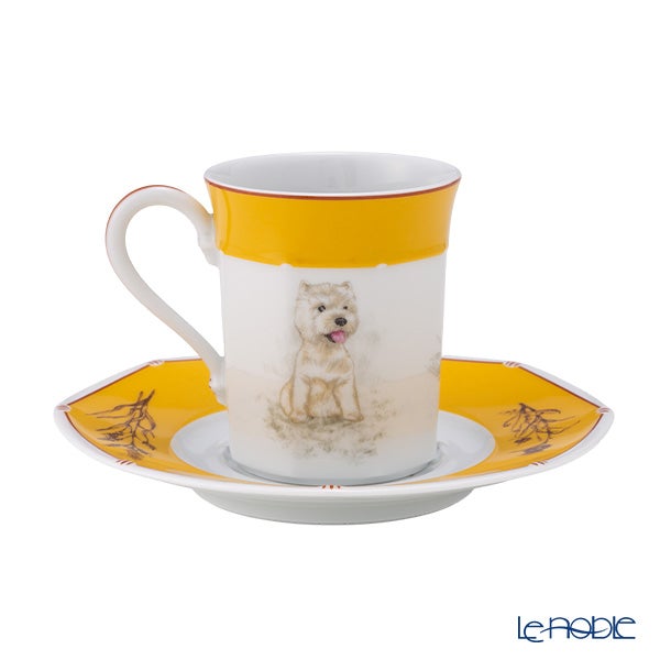 エルメス（HERMES） シャス（シアン ダレ＆シアン クーラン） イエロー コーヒー・ティー兼用 カップ＆ソーサー ウエストハイランドホワイト