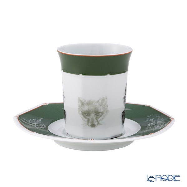 エルメス（HERMES） シャス（シアン ダレ＆シアン クーラン） グリーン コーヒー・ティー兼用 カップ＆ソーサー スコッチテリア