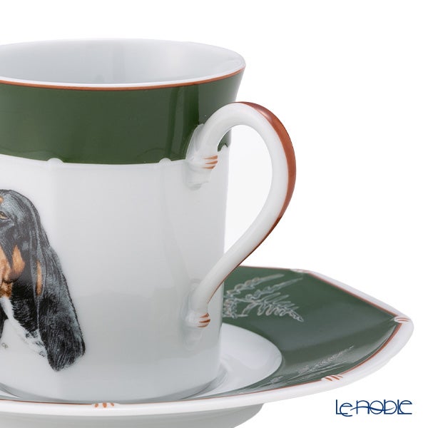 エルメス（HERMES） シャス（シアン ダレ＆シアン クーラン） グリーン コーヒー・ティー兼用 カップ＆ソーサー ガスコーニュブルー