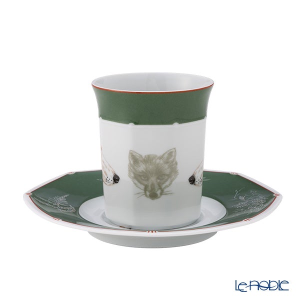 エルメス（HERMES） シャス（シアン ダレ＆シアン クーラン） グリーン コーヒー・ティー兼用 カップ＆ソーサー ポワトバン