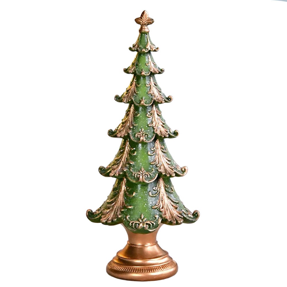 ハルモニア クリスマスオブジェ グリーンレジンツリー ビンテージ 30cm HM-011263 ポリレジン製