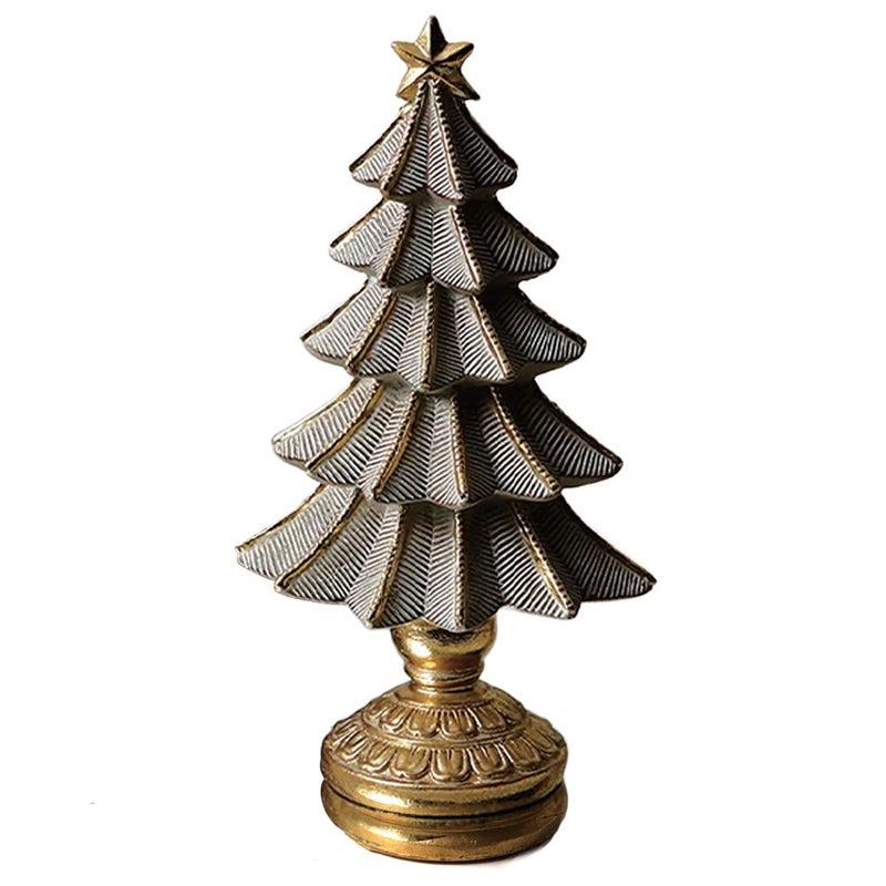 ハルモニア クリスマスオブジェ カービングクリスマスツリー 22cm HM-011698 ポリレジン製